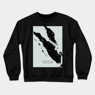 Sumatra Indonesia Island Map dark Crewneck Sweatshirt